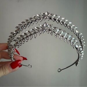 Silver Metal and Crystal Headband